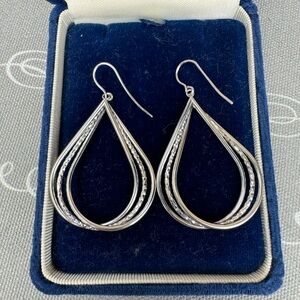 NEW without tags - Silver pear-shaped earrings